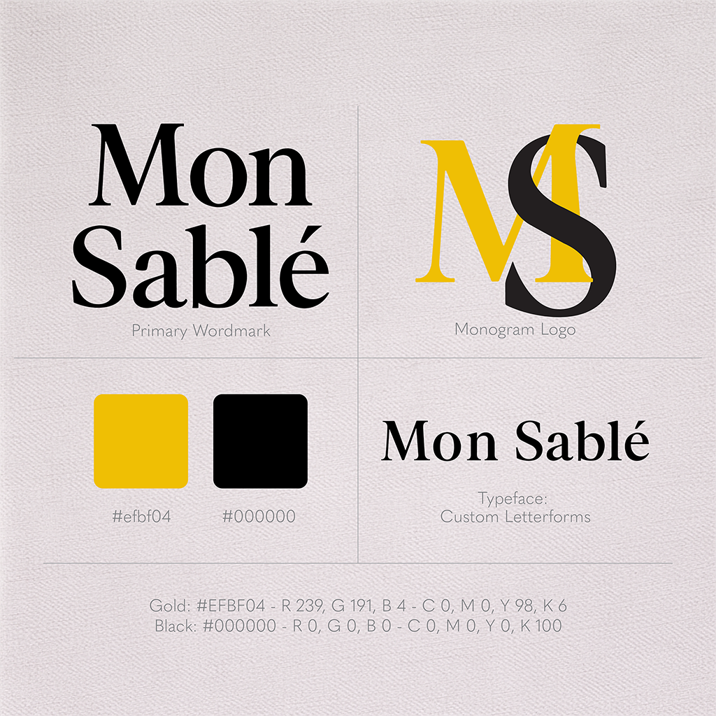 Mon Sablé – primary logo and brand presentation