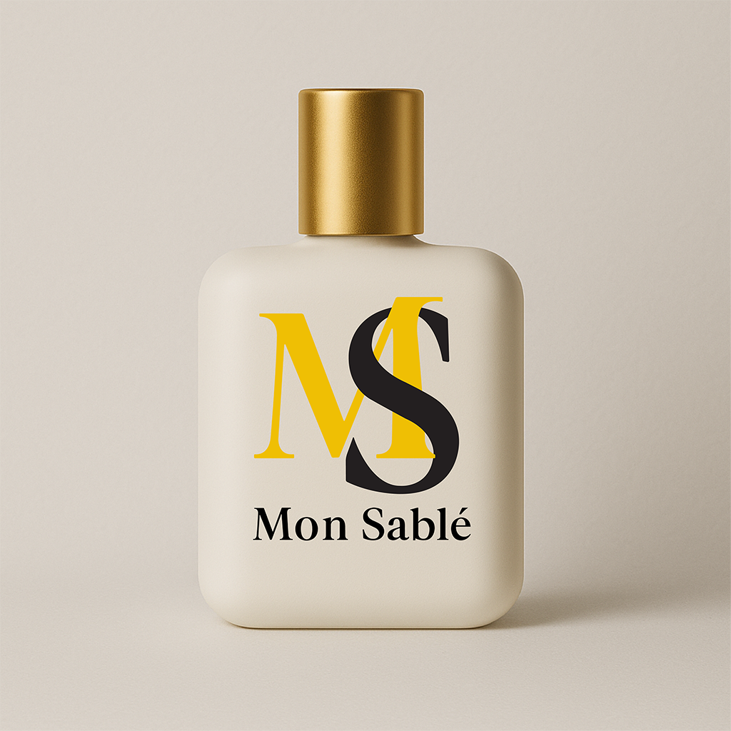 Mon Sablé – frosted perfume bottle packaging