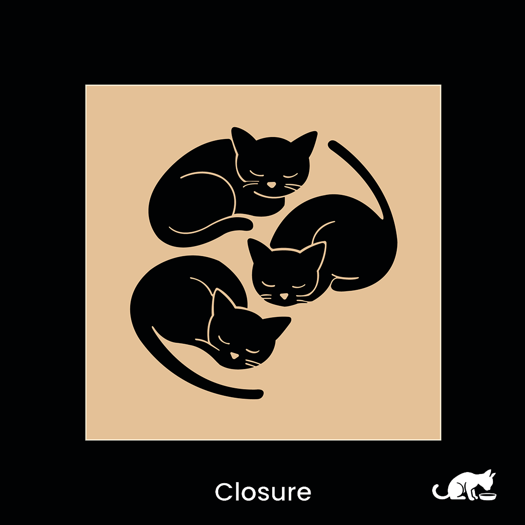 Closure — Gestalt principle illustrated by cats