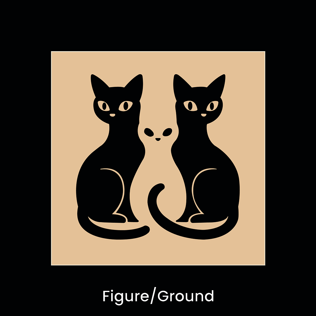 Figure–Ground — Gestalt principle illustrated by cats