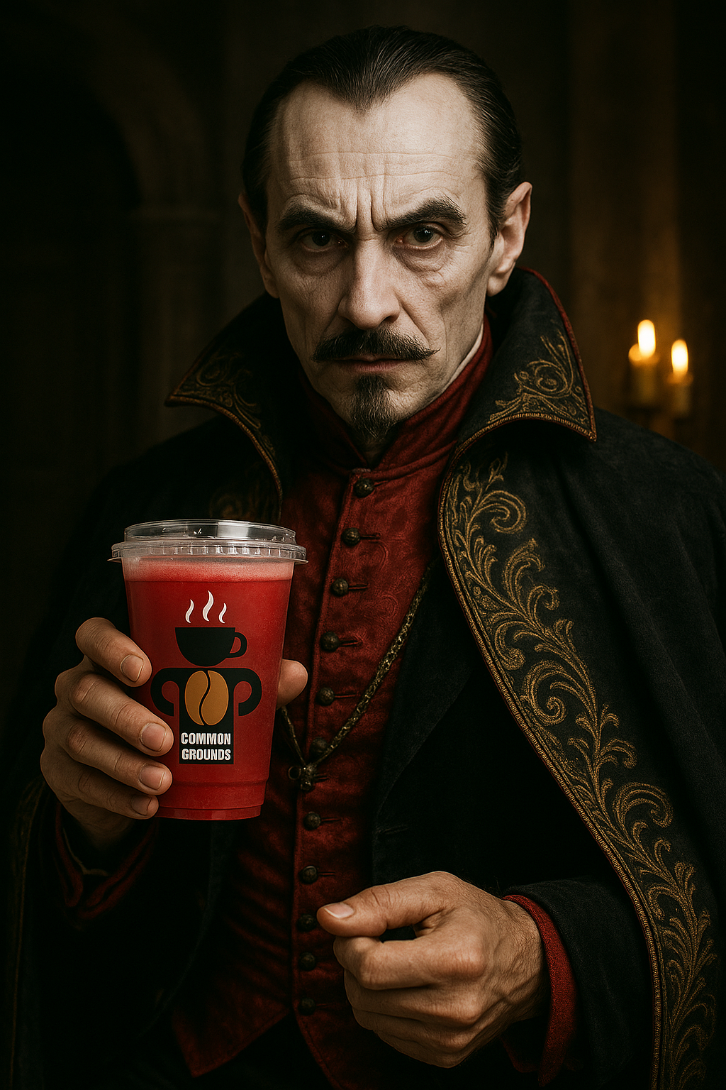 Common Grounds character logo – Dracula