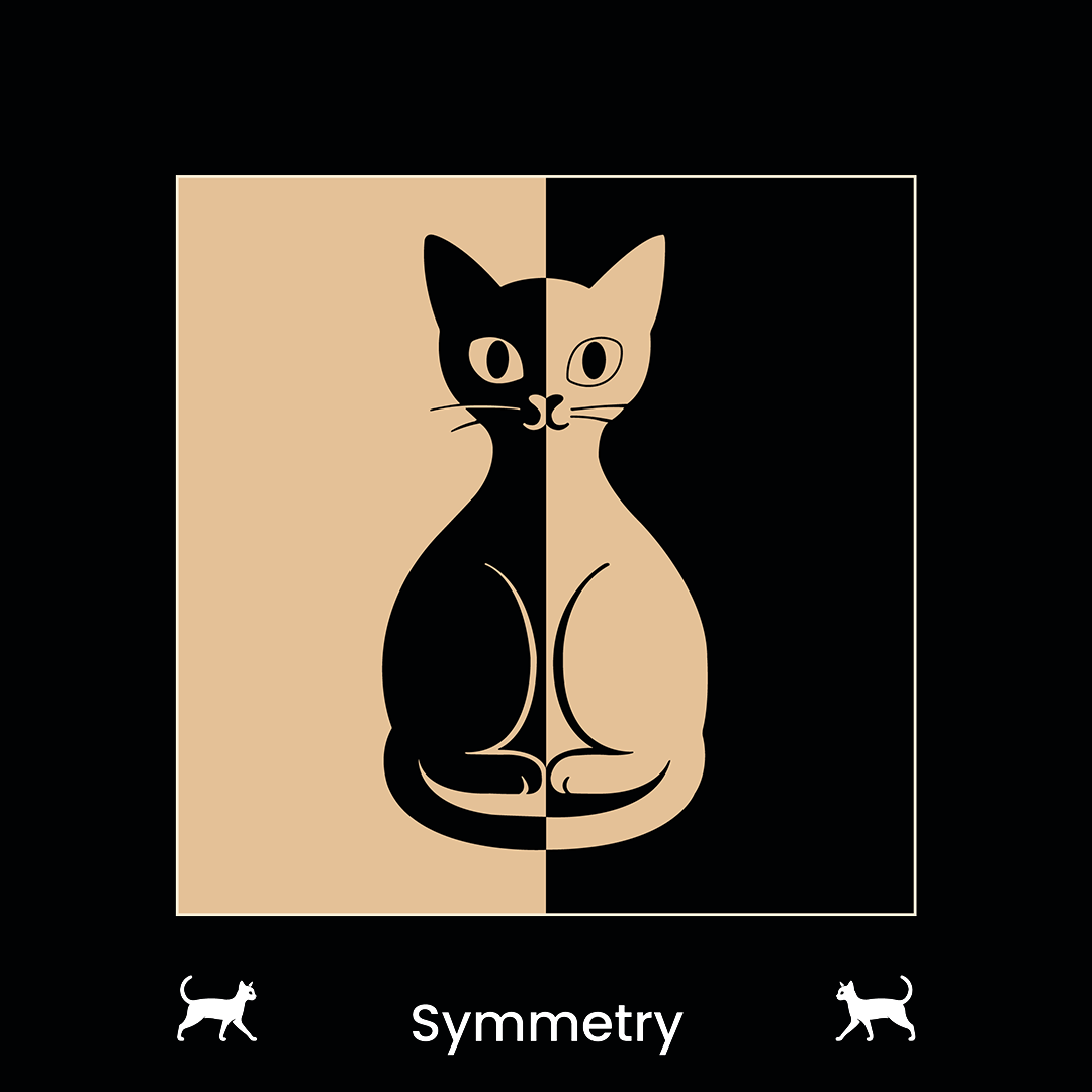 Symmetry — Gestalt principle illustrated by cats