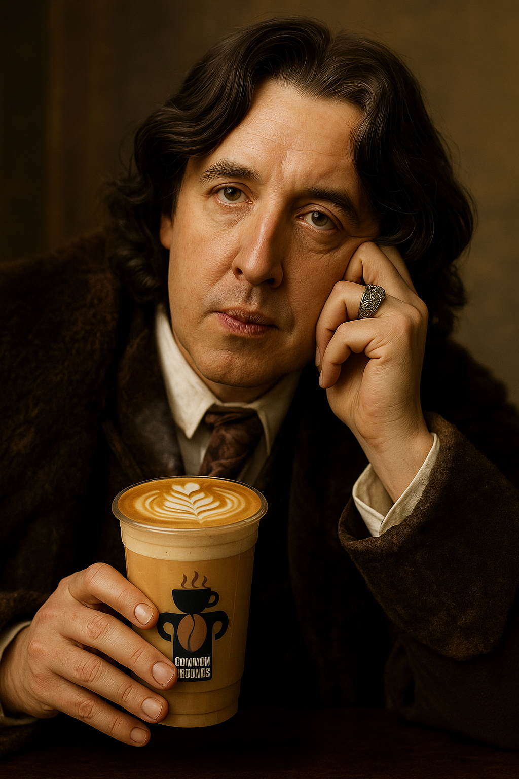 Common Grounds character logo – Oscar Wilde