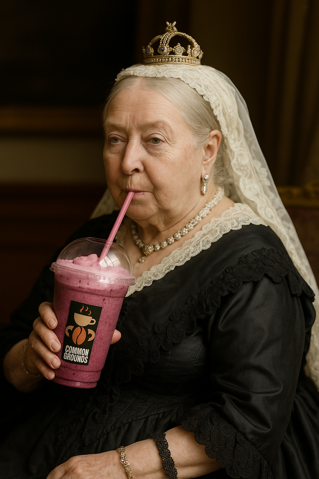 Common Grounds character logo – Queen Victoria