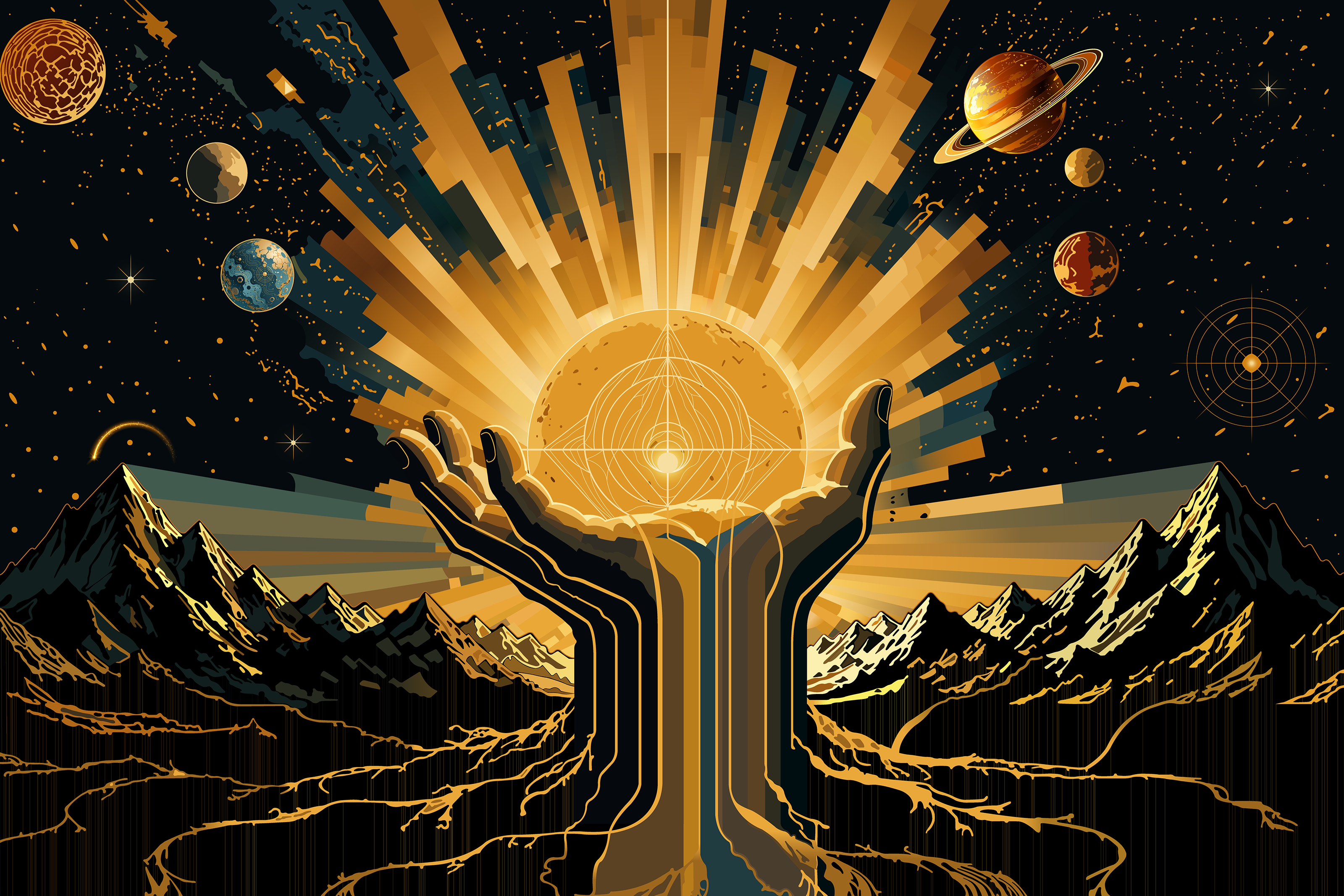 Perpetual Genesis — original vector illustration created in Adobe Illustrator