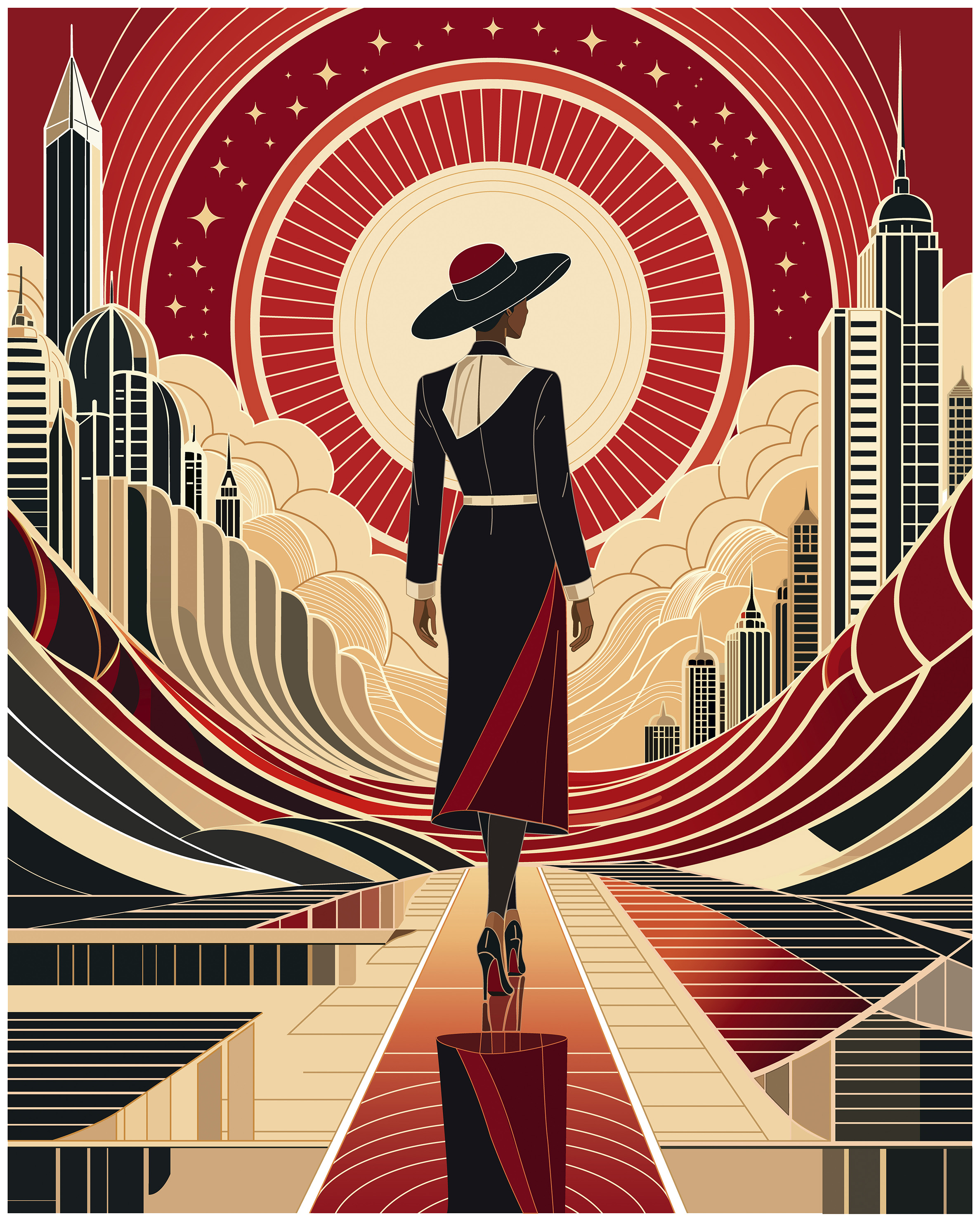 Radiant Passage — Art Nouveau-inspired vector illustration