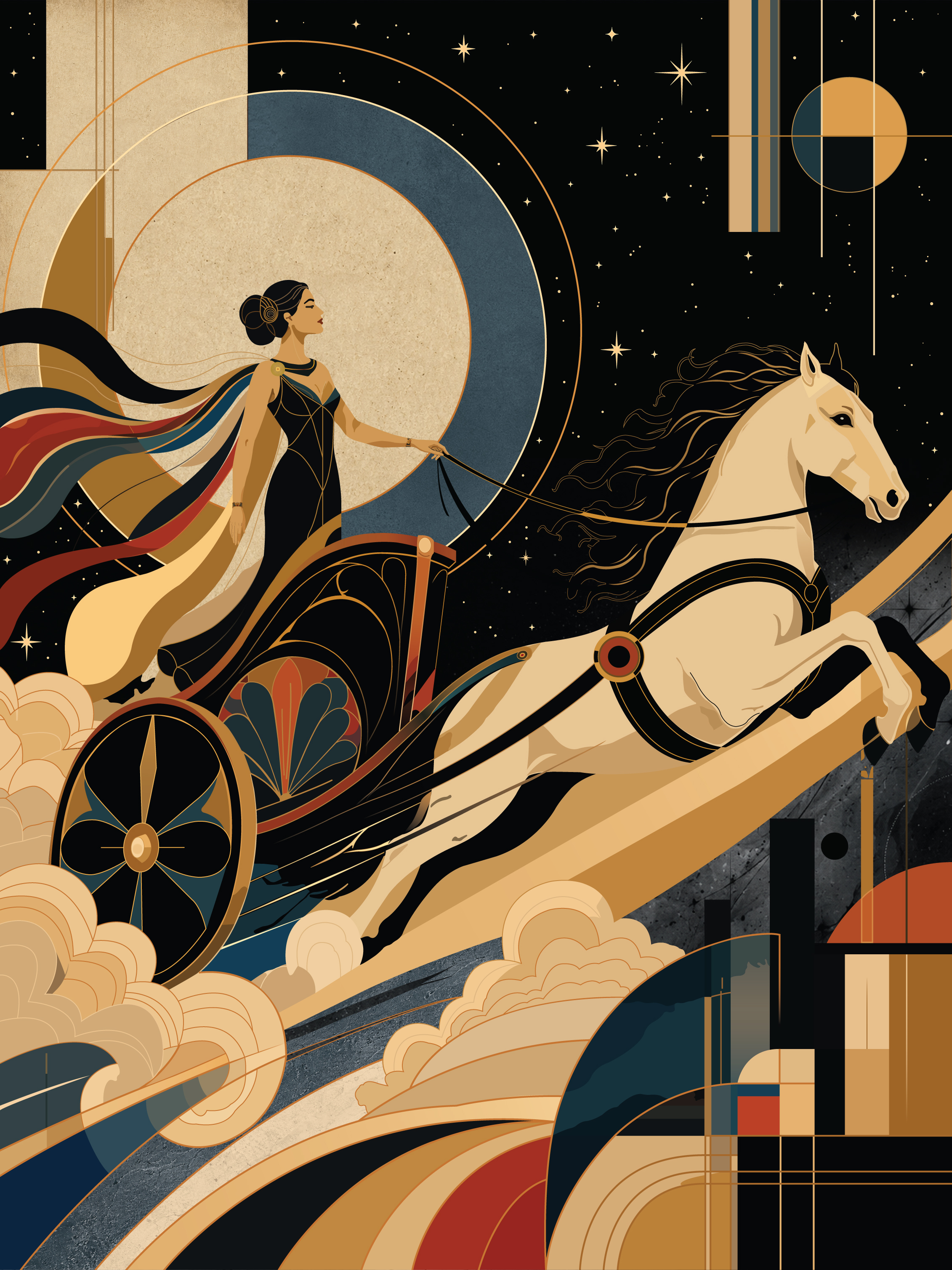 The Golden Traverse — original vector illustration created in Adobe Illustrator